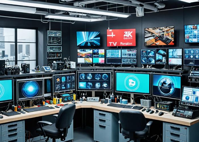 TV repair workshop interior